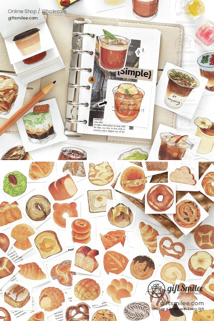 Watercolor Food Illustrations 100 Sheets Note Memo Pads | KS-NP-433