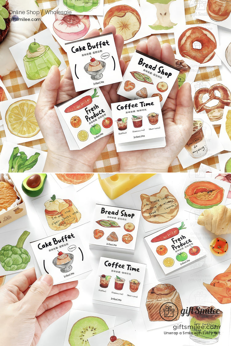 Watercolor Food Illustrations 100 Sheets Note Memo Pads | KS-NP-433