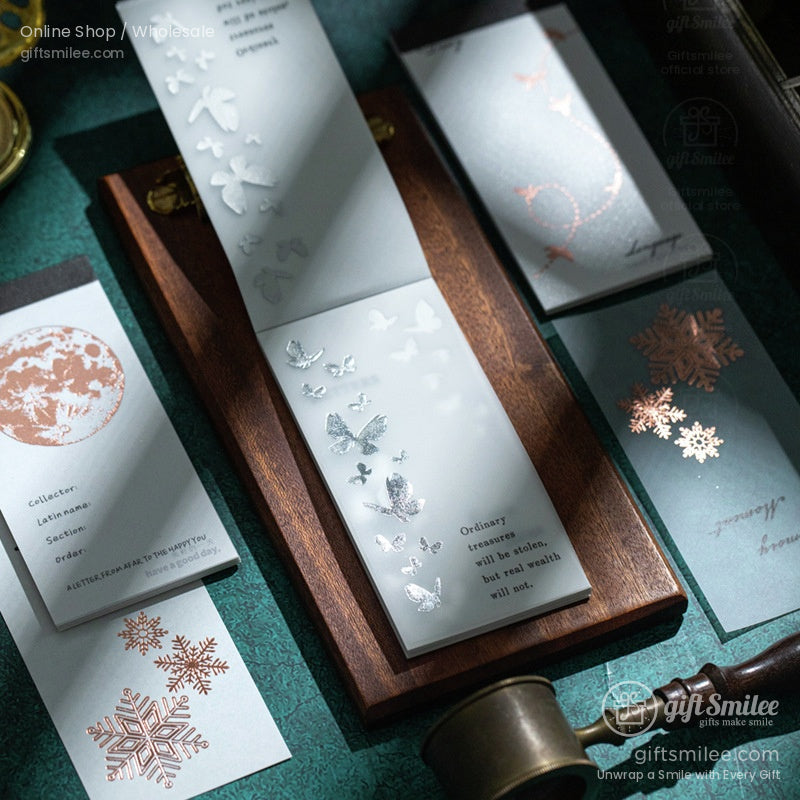 Metallic Foil Illustrated Tear-Off 6 Designs Sticky Notes Memo Pad | KS-NP-434