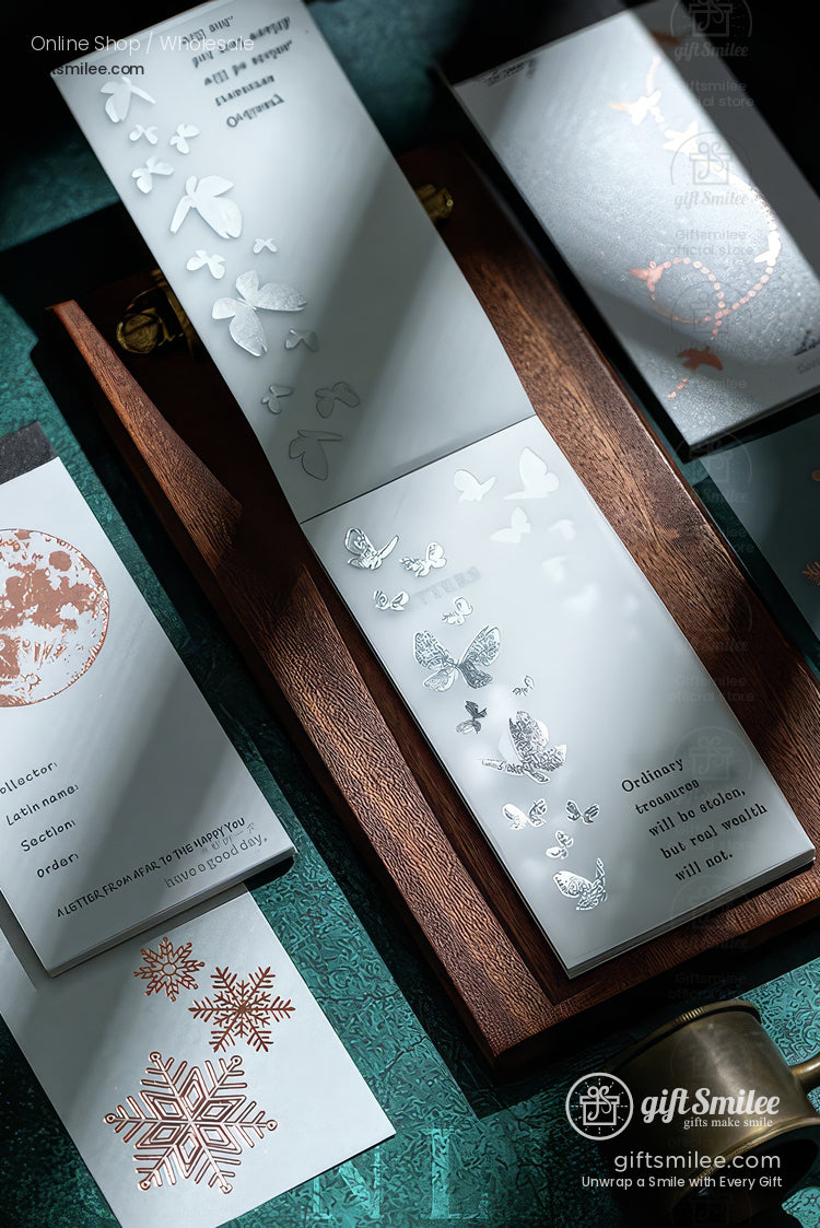 Metallic Foil Illustrated Tear-Off 6 Designs Sticky Notes Memo Pad | KS-NP-434