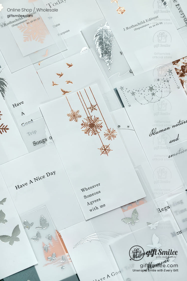 Metallic Foil Illustrated Tear-Off 6 Designs Sticky Notes Memo Pad | KS-NP-434