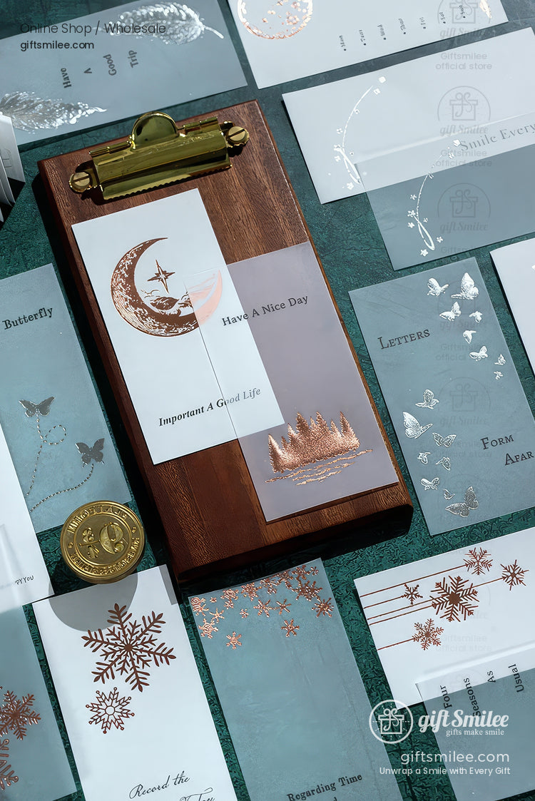 Metallic Foil Illustrated Tear-Off 6 Designs Sticky Notes Memo Pad | KS-NP-434