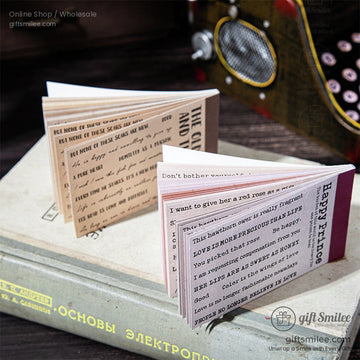 Vintage Book-Quote Tearable Paper 6-Color Mixed Perforated Strips Decorative Sticker Notes | KS-NP-435