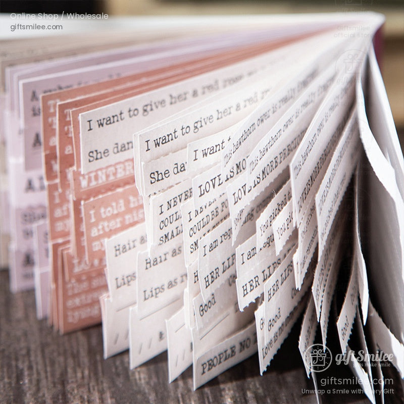 Vintage Book-Quote Tearable Paper 6-Color Mixed Perforated Strips Decorative Sticker Notes | KS-NP-435