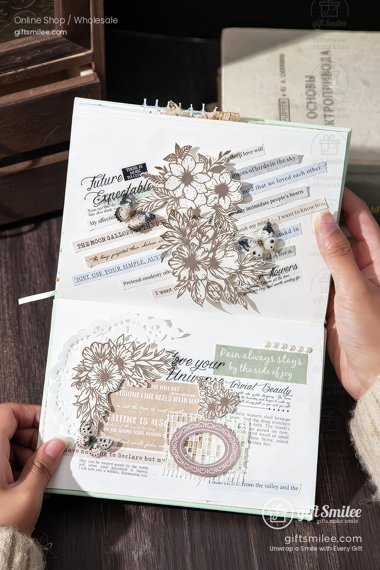 Vintage Book-Quote Tearable Paper 6-Color Mixed Perforated Strips Decorative Sticker Notes | KS-NP-435