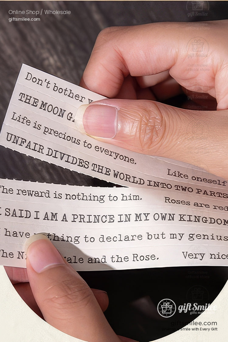Vintage Book-Quote Tearable Paper 6-Color Mixed Perforated Strips Decorative Sticker Notes | KS-NP-435