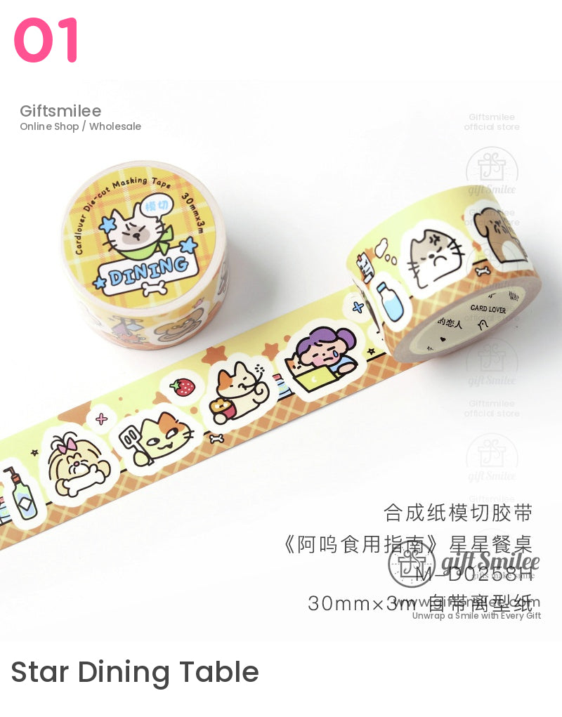 Adorable Cartoon Washi Tape Set For Crafts And Journals Die-Cutting Tape | art works