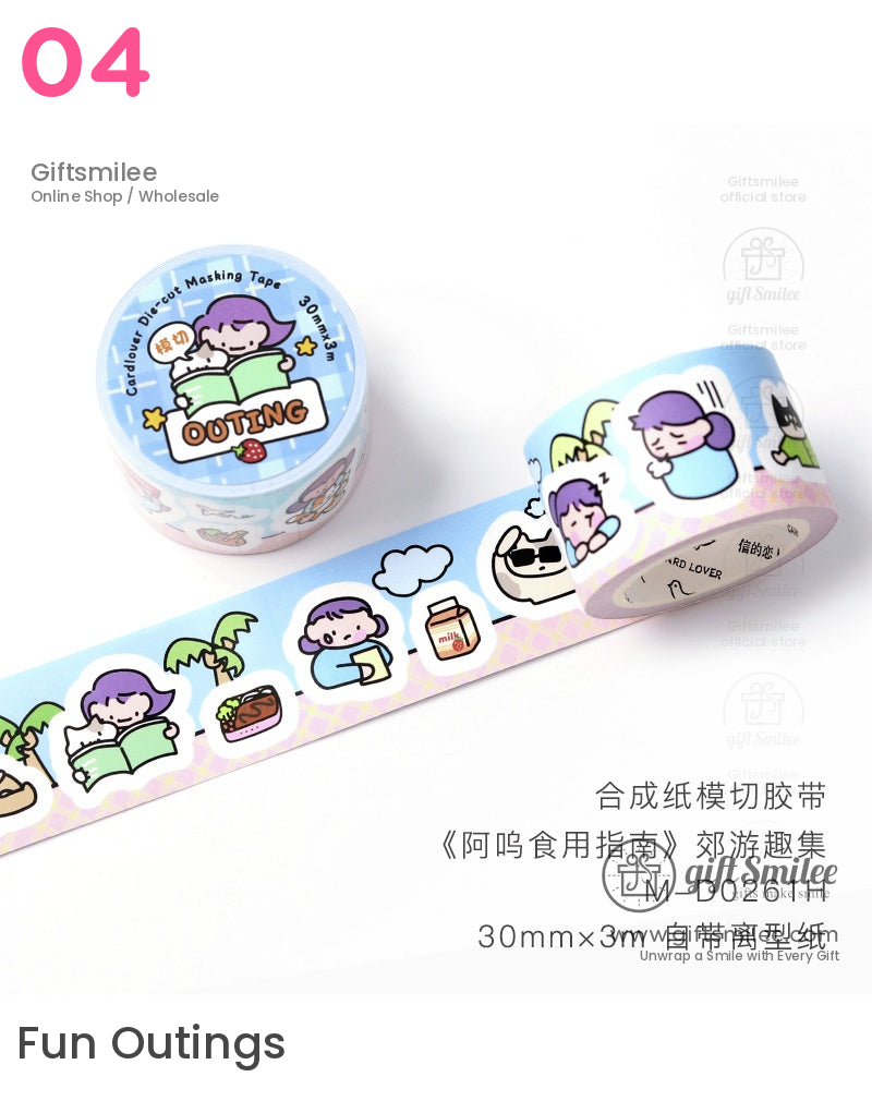 Adorable Cartoon Washi Tape Set For Crafts And Journals Die-Cutting Tape | art works