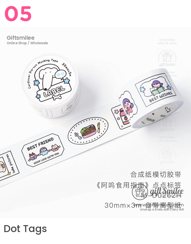Adorable Cartoon Washi Tape Set For Crafts And Journals Die-Cutting Tape | art works