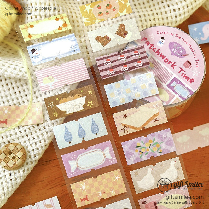Plush Island masking tape roll with cute pastel animal designs
