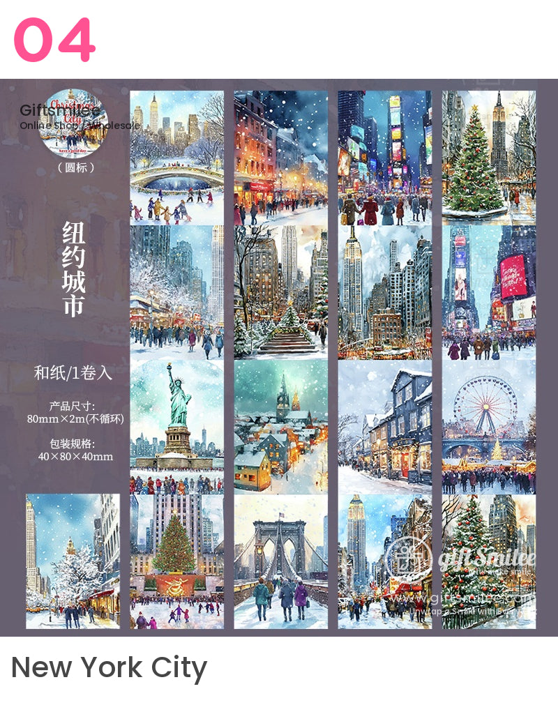 Large Background Christmas City Large Background Washi Tape | KS-RT-1677