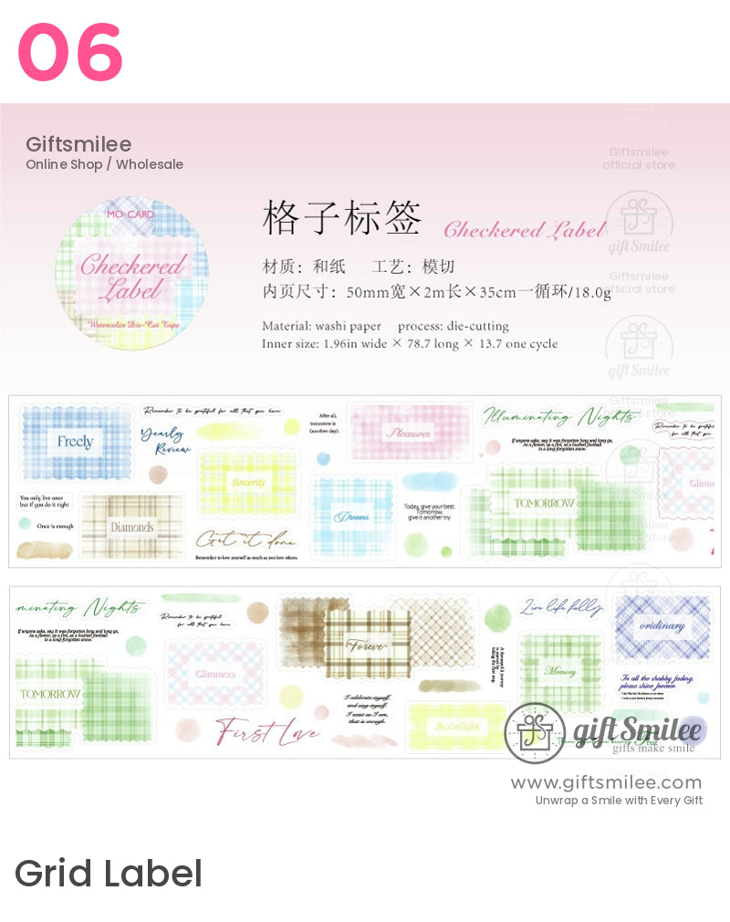 Color Plaid Shop Die-Cut Tape | KS-RT-1683
