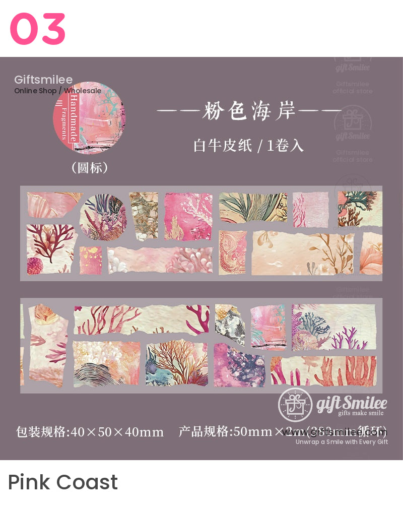 Pet Transparent Pre‑Cut Vintage Collage Decorative Washi Tape Stickers | KS-RT-1727