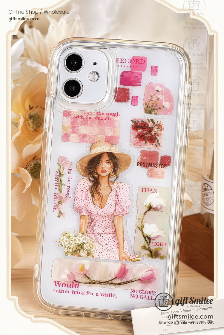 Pet Clear Die-Cut Floral Foil Accents Decorative Sticker Roll | KS-RT-1729