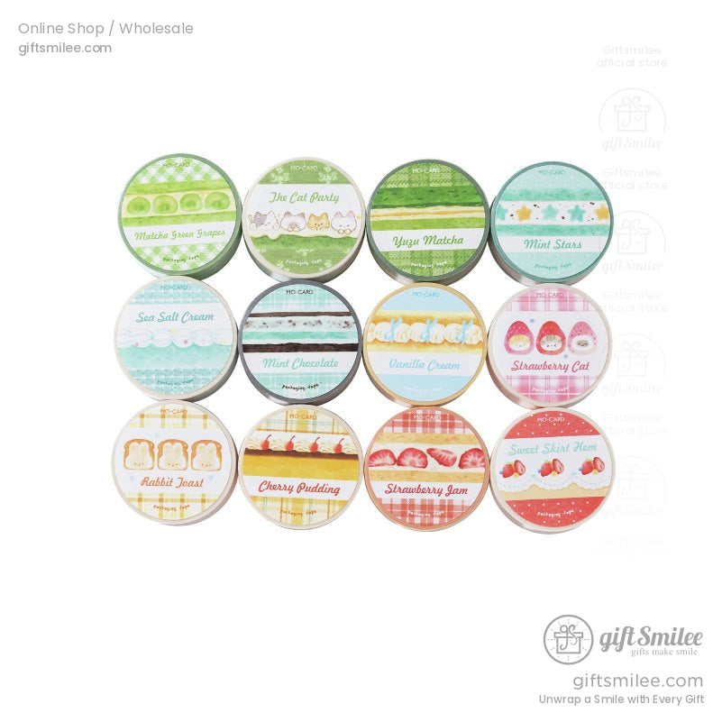 Glitter Washi With Dessert Cat Illustrations Washi Tape | KS-RT-1730