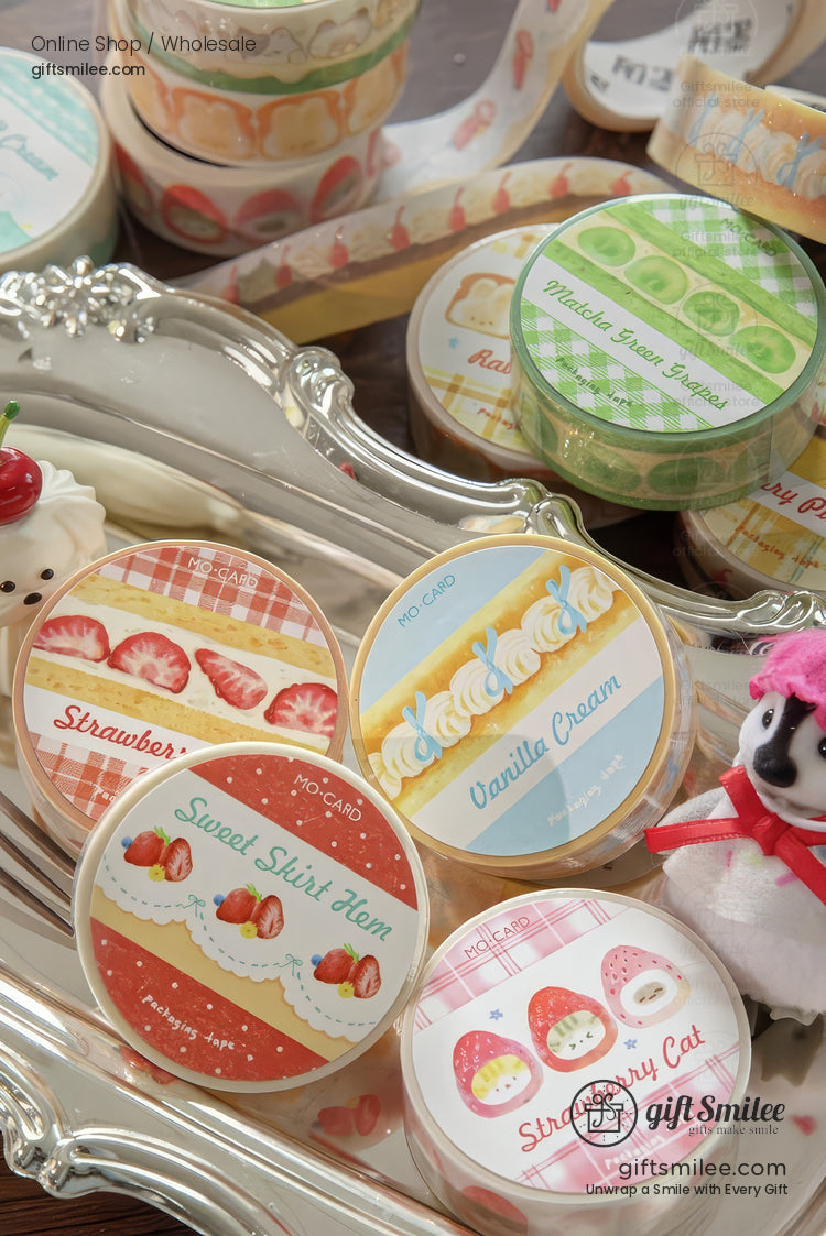 Glitter Washi With Dessert Cat Illustrations Washi Tape | KS-RT-1730
