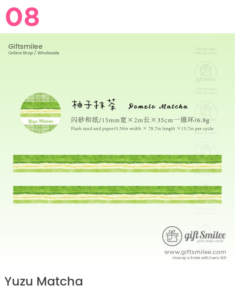 Glitter Washi With Dessert Cat Illustrations Washi Tape | KS-RT-1730