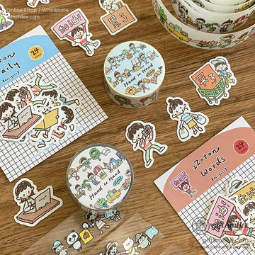 Pencil Man Decorative Tape And Sticker Set | KS-RT-1733