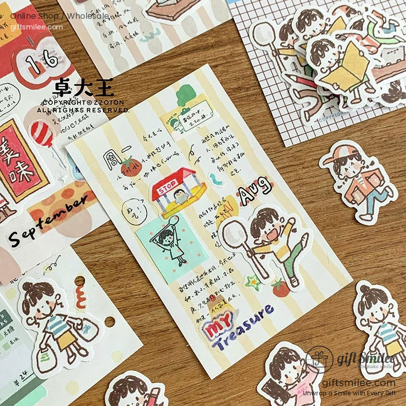 Pencil Man Decorative Tape And Sticker Set | KS-RT-1733