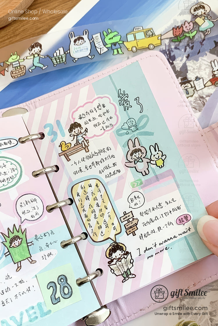 Pencil Man Decorative Tape And Sticker Set | KS-RT-1733