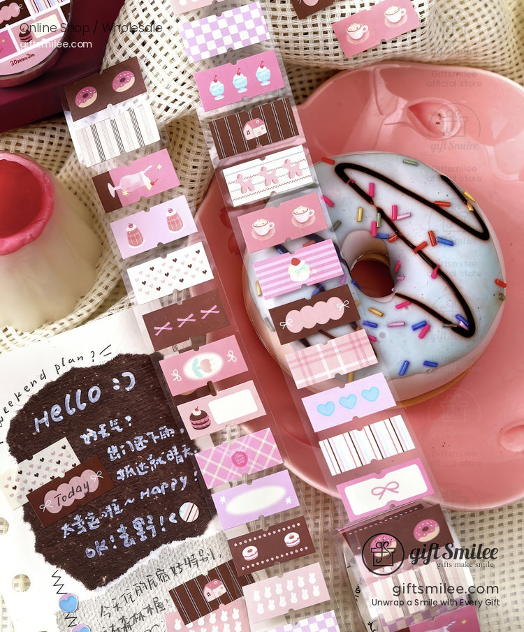 Writable Die‑Cut Washi 30mm × 3m Label Sticker Tape | KS-RT-1752