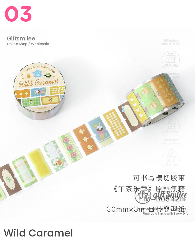 Writable Die‑Cut Washi 30mm × 3m Label Sticker Tape | KS-RT-1752