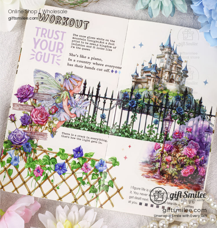 Clear Pet Waterproof With Vintage Fence Florals Decorative Pet Tape | KS-RT-1753