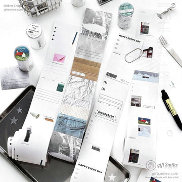 Matte Writable Pet 70Mm × 2M Minimal Collage Prints Washi Masking Tape | KS-RT-1754