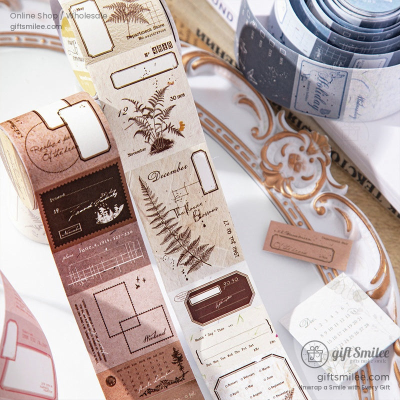 Matte Pet Die‑Cut 40Mm × 2M Vintage Calendar Labels Decorative Washi Tape | KS-RT-1755