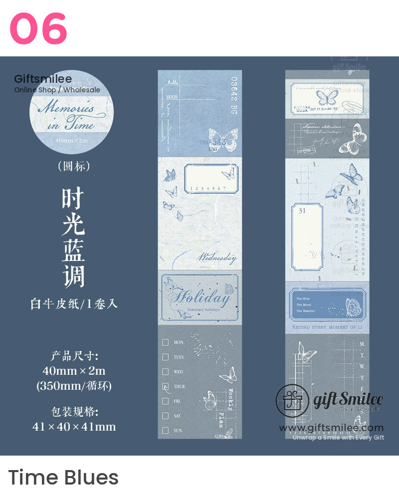 Matte Pet Die‑Cut 40Mm × 2M Vintage Calendar Labels Decorative Washi Tape | KS-RT-1755