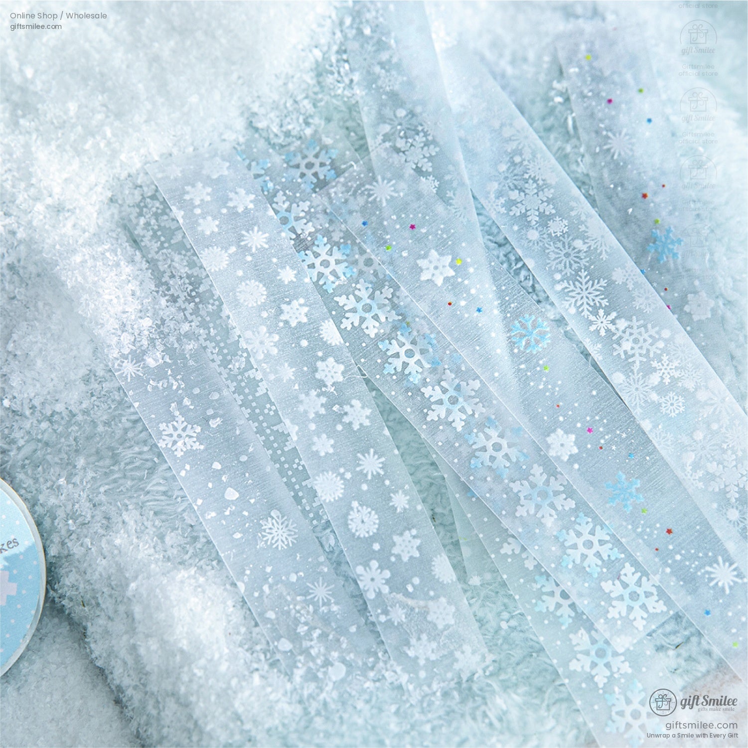 Pet Frosted Glitter Snowflake Transparent Decorative Masking Tape | KS-RT-1759