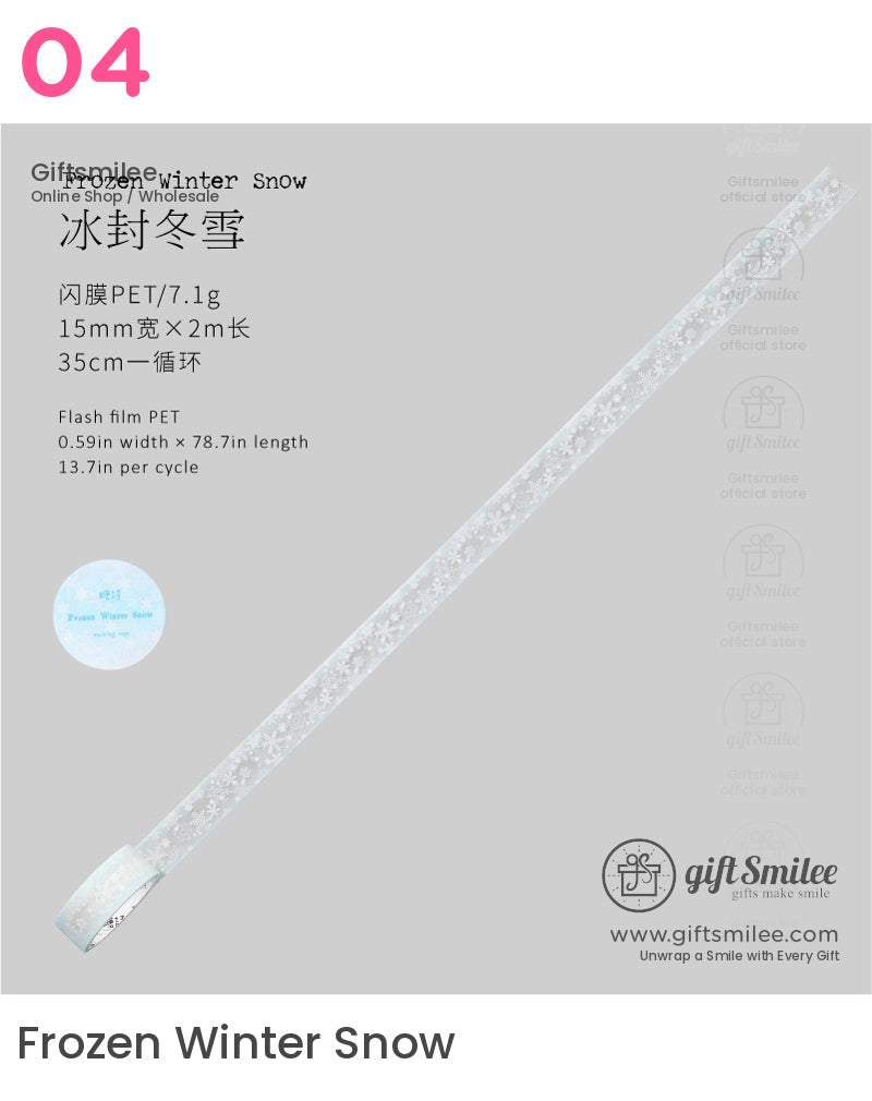 Pet Frosted Glitter Snowflake Transparent Decorative Masking Tape | KS-RT-1759
