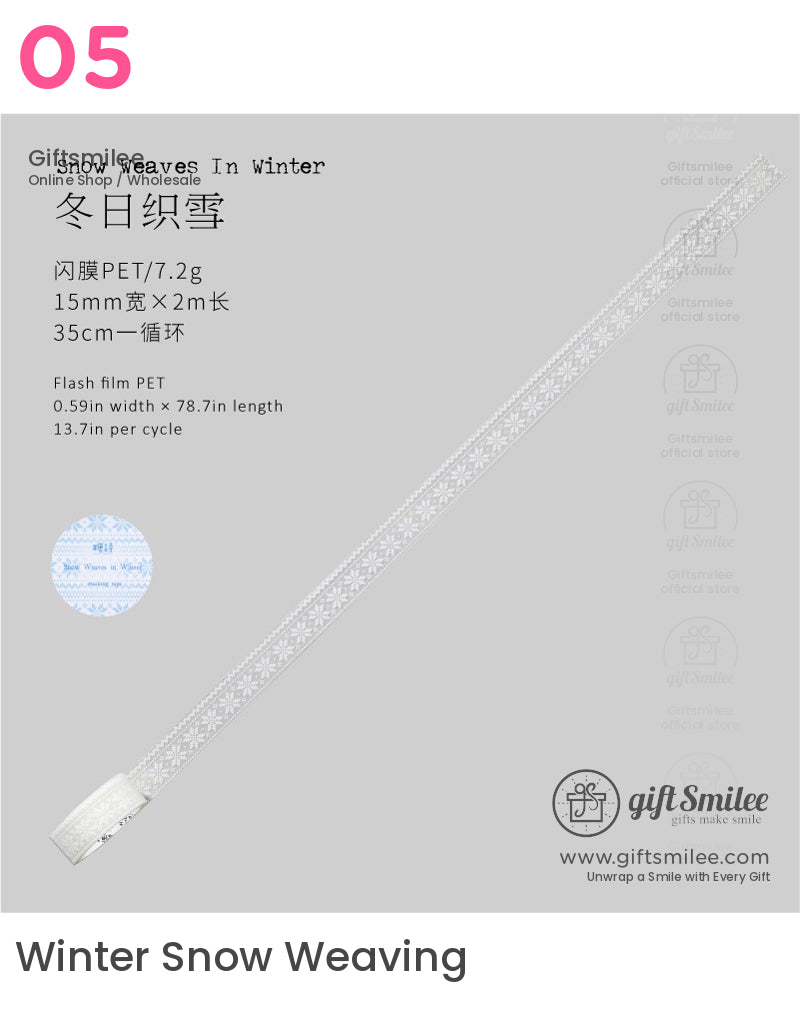 Pet Frosted Glitter Snowflake Transparent Decorative Masking Tape | KS-RT-1759