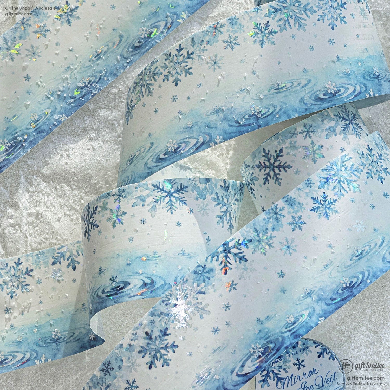 Holographic Floral Watercolor Seasonal Gradient Decorative Washi Tape | KS-RT-1760