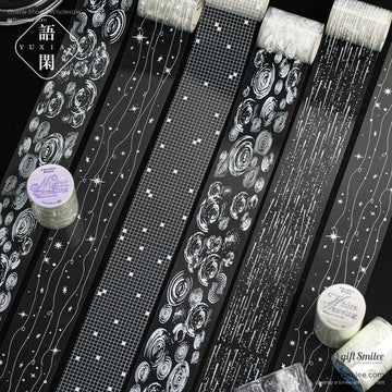 Pet Transparent With White Ink Patterns Decorative Tape | KS-RT-1762