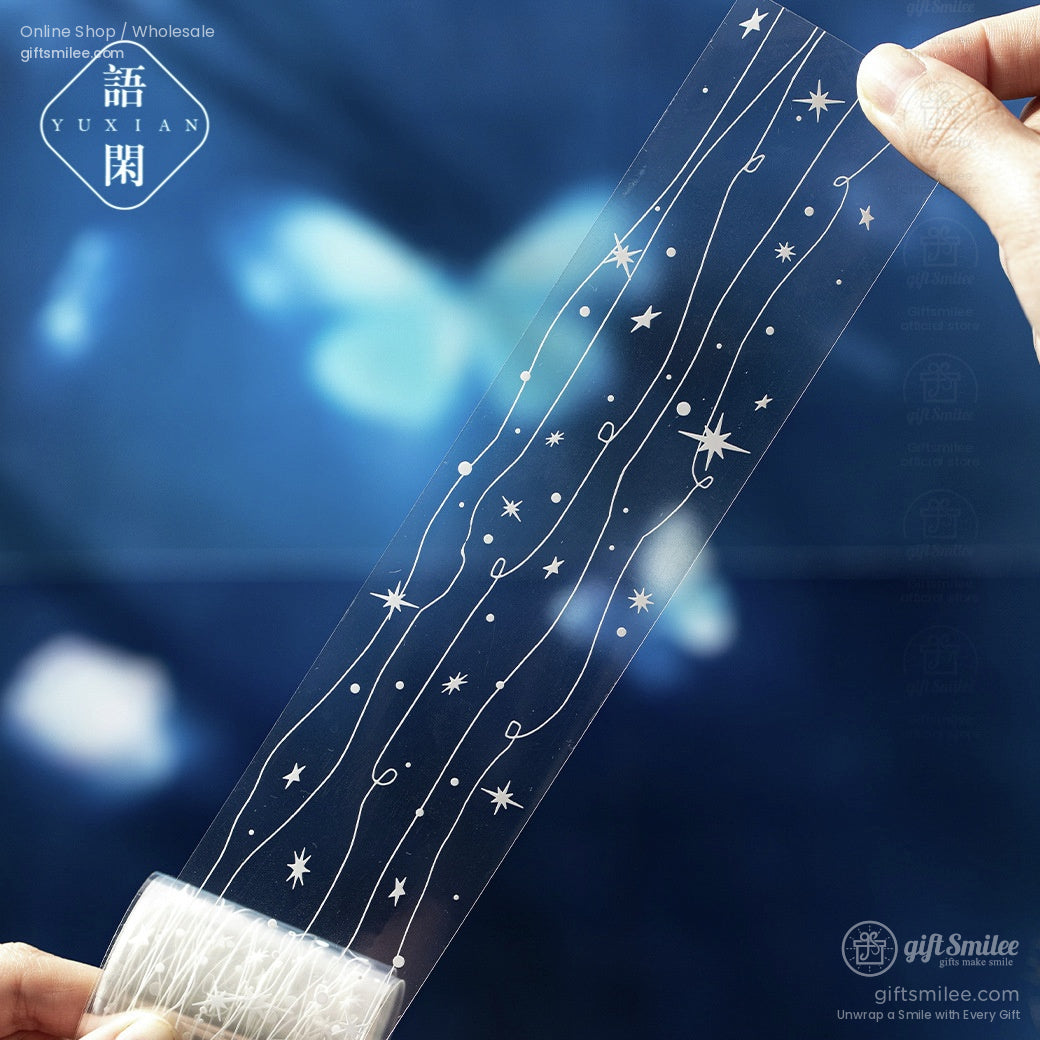 Pet Transparent With White Ink Patterns Decorative Tape | KS-RT-1762