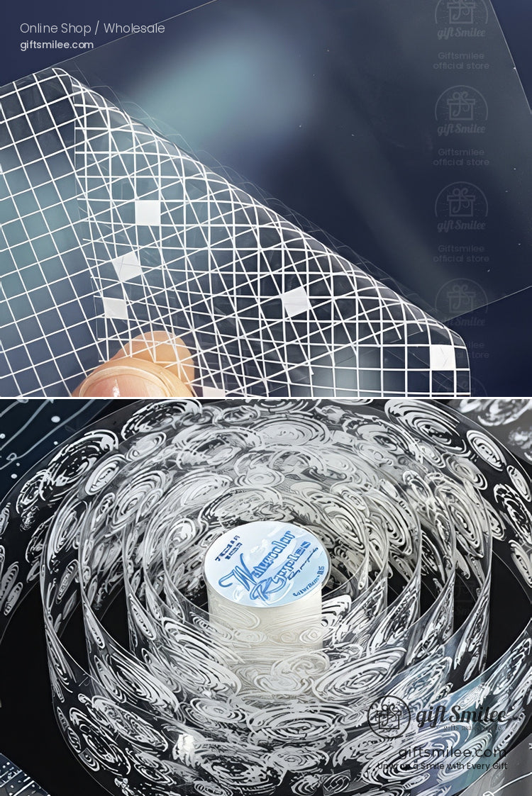 Pet Transparent With White Ink Patterns Decorative Tape | KS-RT-1762