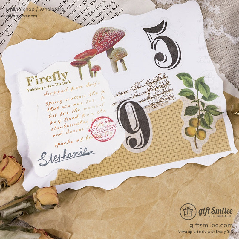 Kraft Vintage Script Grid Decorative Paper Tape | KS-RT-1763