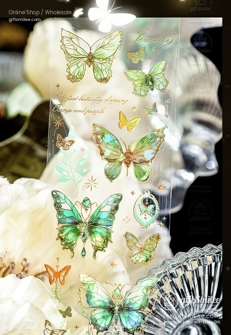 Holographic Gold-Foil Die-Cut Pet Butterfly Die-Cut Tape | KS-RT-1764