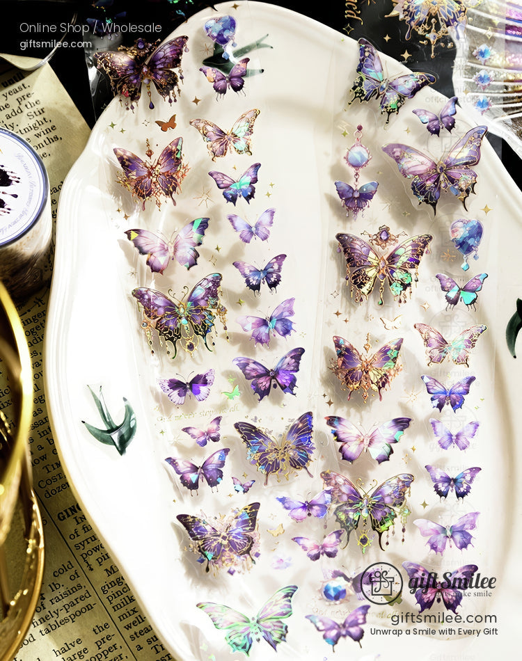 Holographic Gold-Foil Die-Cut Pet Butterfly Die-Cut Tape | KS-RT-1764