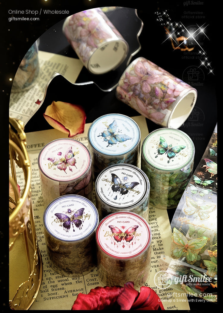 Holographic Gold-Foil Die-Cut Pet Butterfly Die-Cut Tape | KS-RT-1764