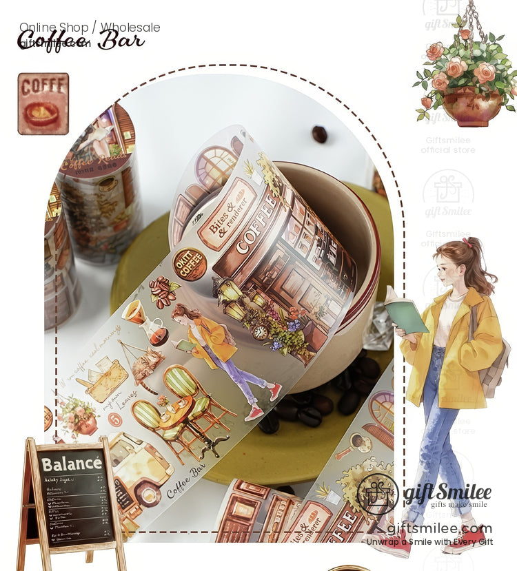 Matte Pet Repositionable Transparent With Looping Scenes Decorative Washi Tape | KS-RT-1768