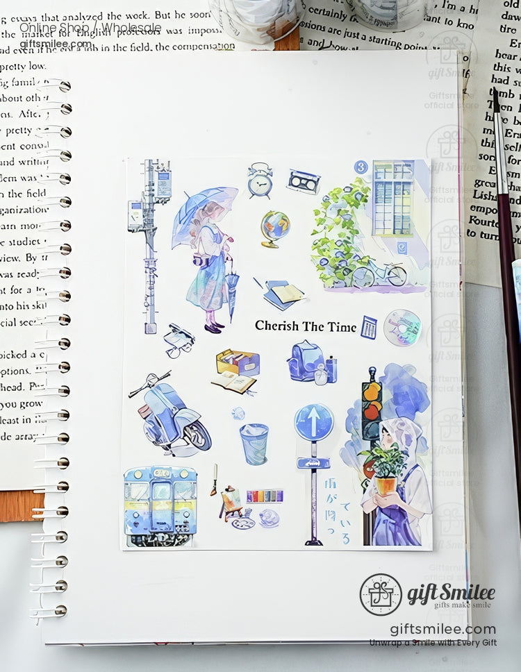 Matte Pet Repositionable Transparent With Looping Scenes Decorative Washi Tape | KS-RT-1768