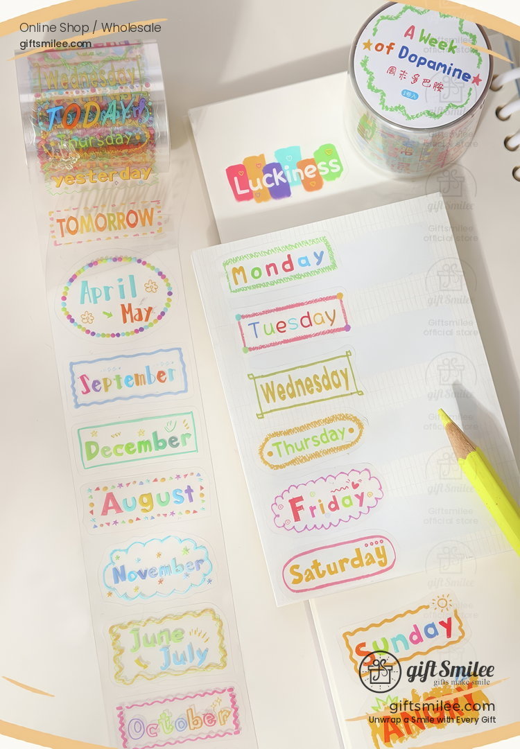 A Week Of Dopamine Decorative Sticker Tape | KS-RT-1794