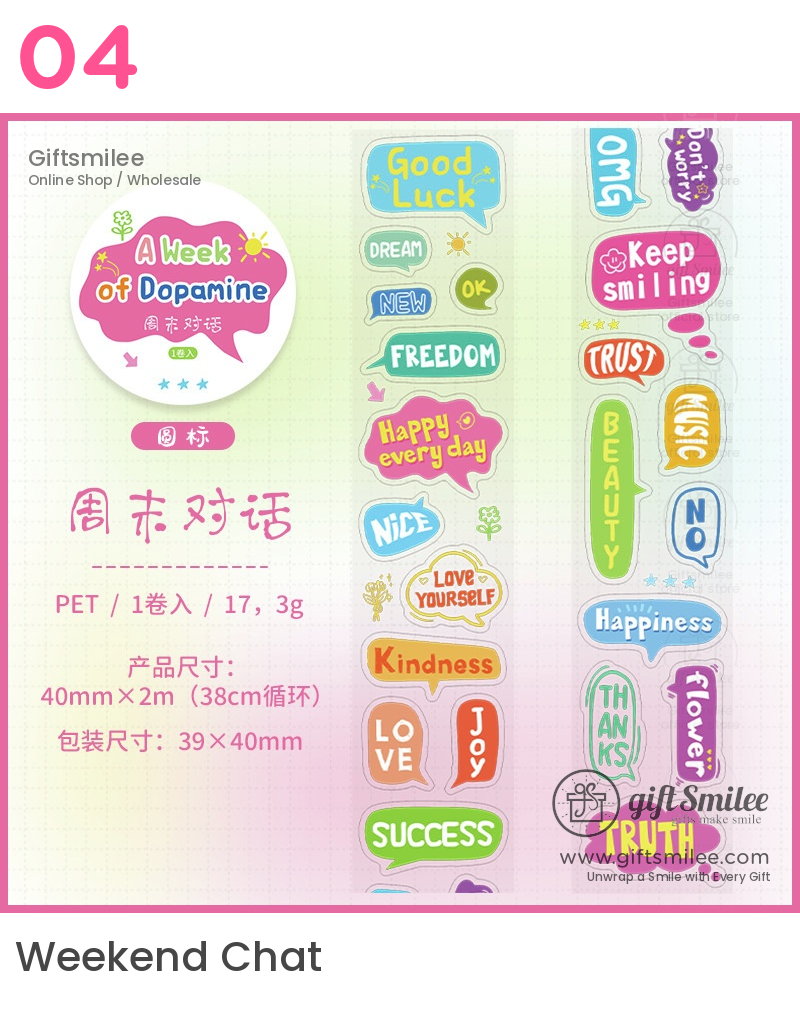 A Week Of Dopamine Decorative Sticker Tape | KS-RT-1794