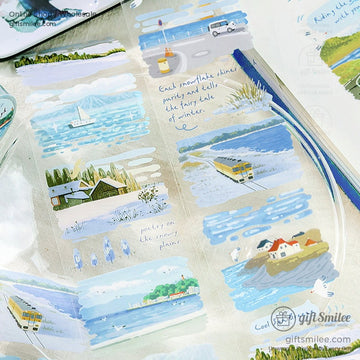 Transparent Pet Scenic Collage Vintage Pastel Decorative Tape | KS-RT-1800