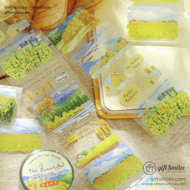 Transparent Pet Scenic Collage Vintage Pastel Decorative Tape | KS-RT-1800