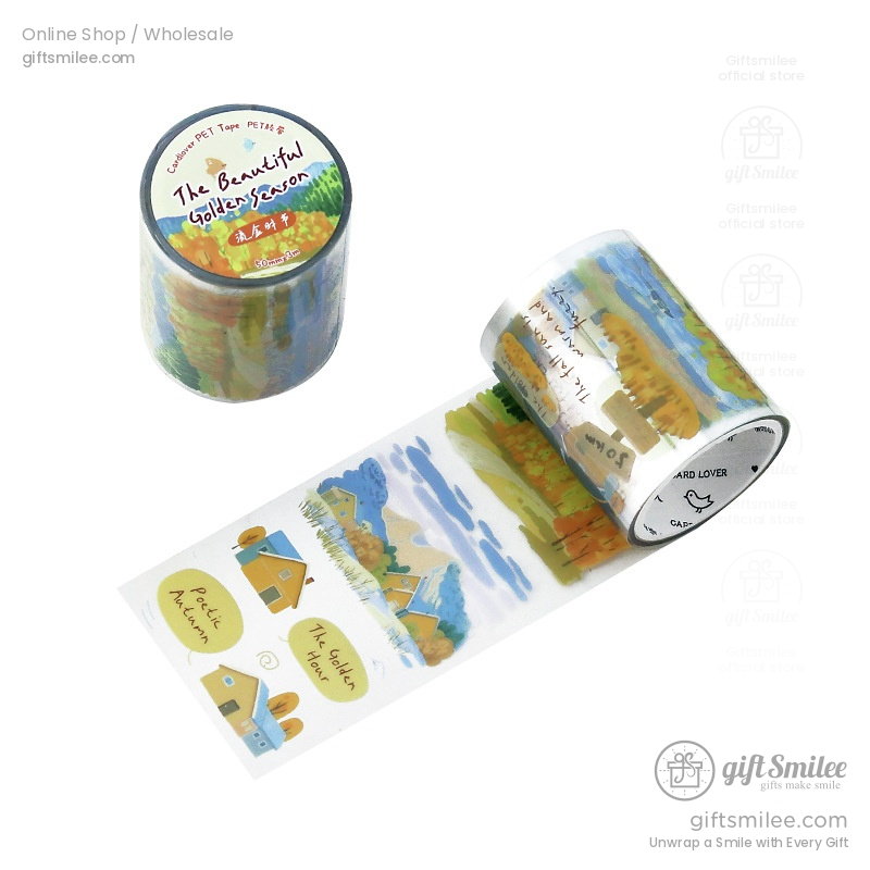 Transparent Pet Scenic Collage Vintage Pastel Decorative Tape | KS-RT-1800