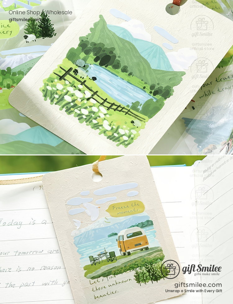Transparent Pet Scenic Collage Vintage Pastel Decorative Tape | KS-RT-1800