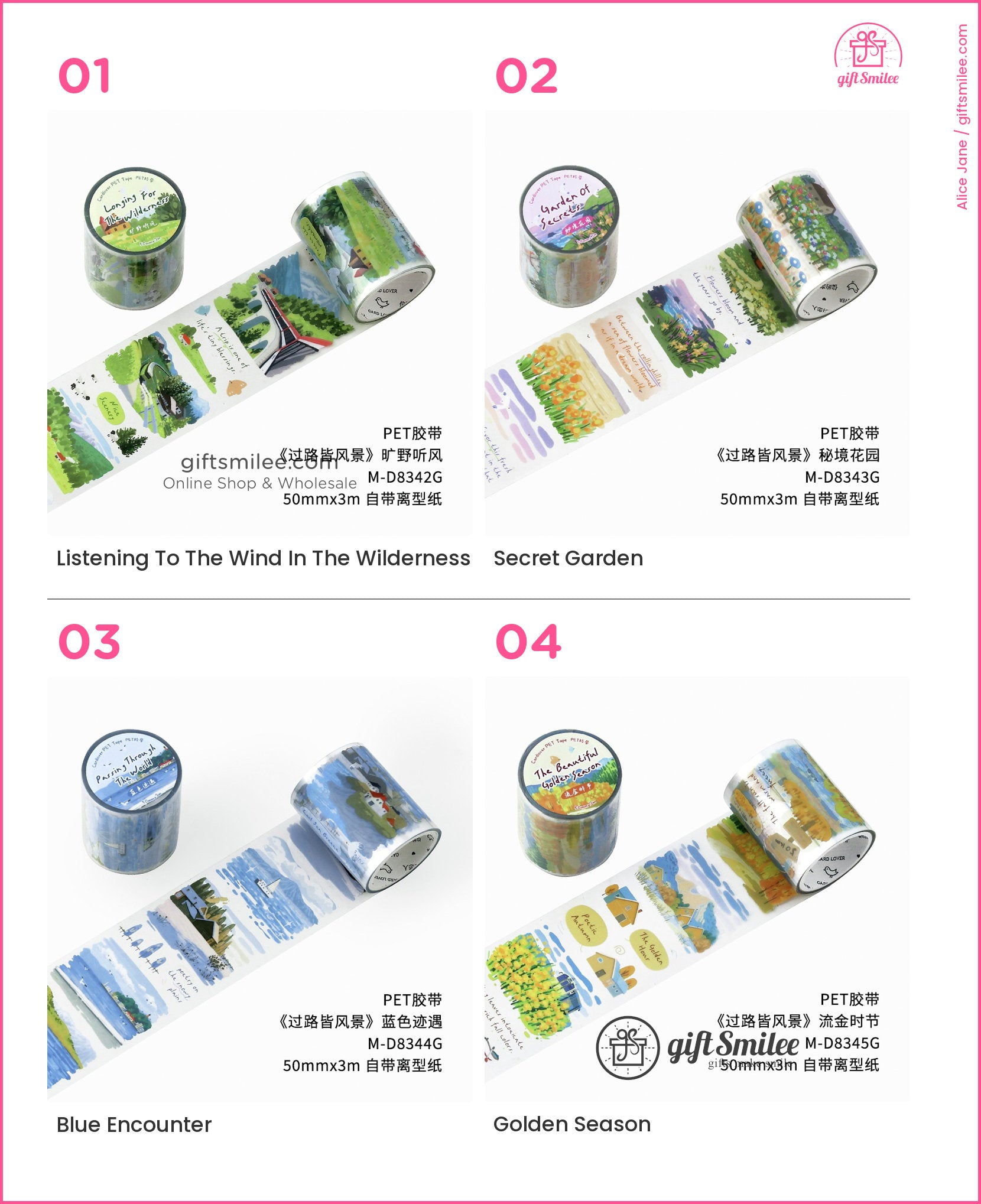 Transparent Pet Scenic Collage Vintage Pastel Decorative Tape | KS-RT-1800